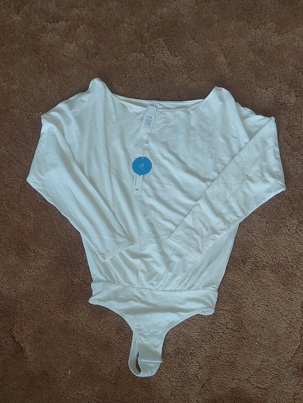 Cupshe White Long Sleeve Bodysuit